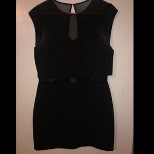 Express black mini w/ sheer panels
